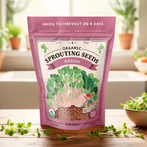 Radish Sprouting Seeds, Organic & Non-GMO - 8 oz Bag