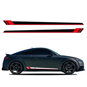 2Pcs Racing Vinyl Decals Automobile Decals for Audi TT RS A3 A4 A5 A6 S3 S4 S5 RS3 RS4 RS5 RS6 Car Door Side Stickers Exterior Decor Accessories