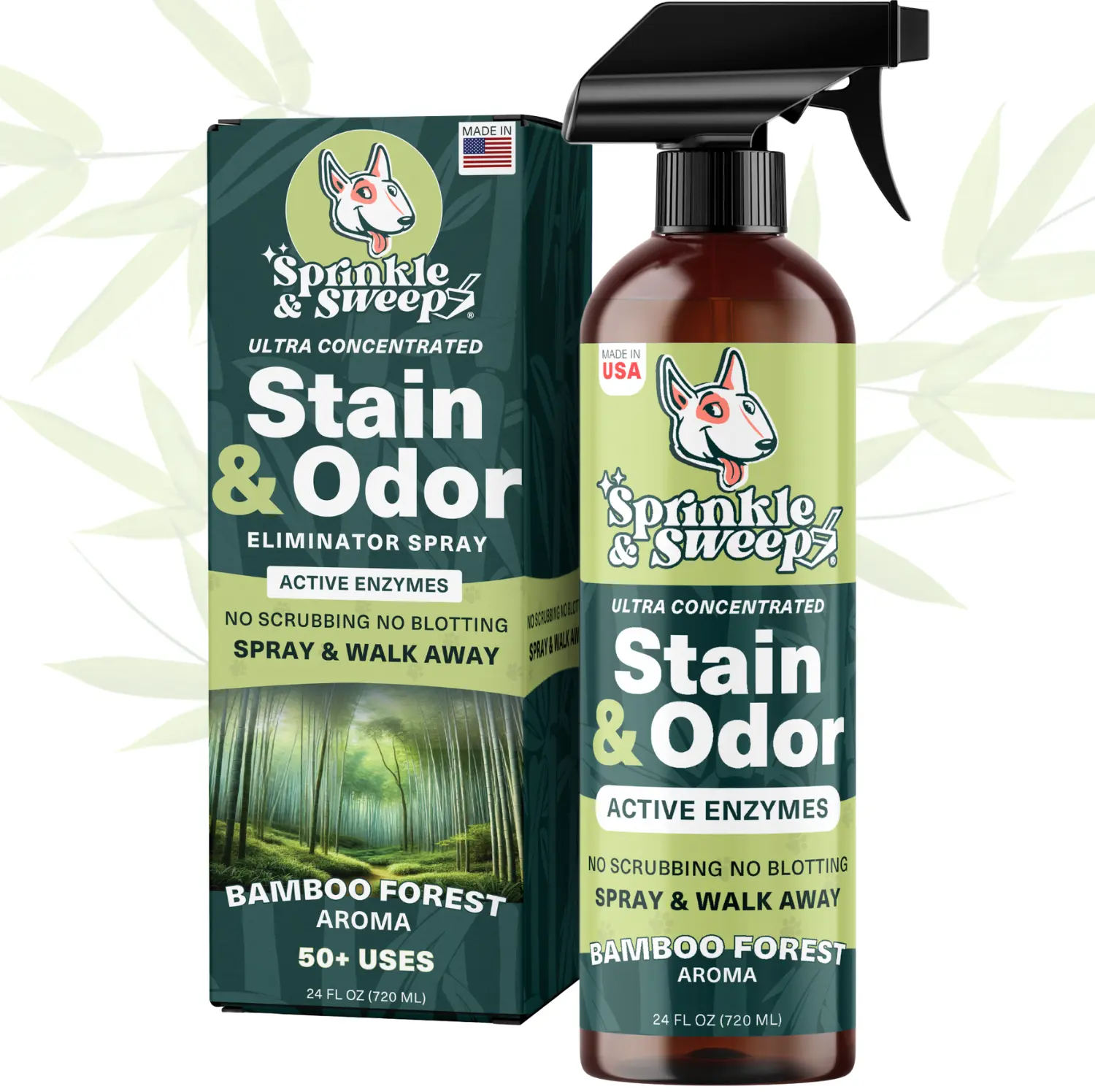 Enzyme Stain Killer — Destroys Pet Urine, Odor & Messes Instantly | Bamboo Forest 24oz