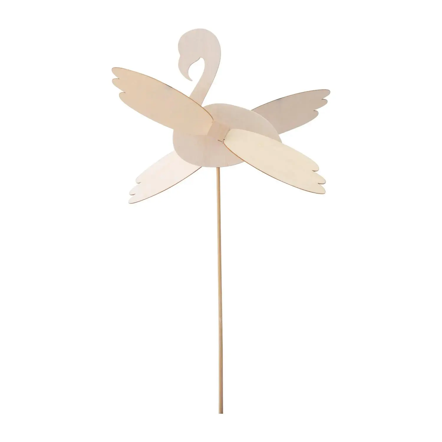 11" x 19 1/2" DIY Unfinished Wood Flamingo Windmill Craft Kit – Makes 3