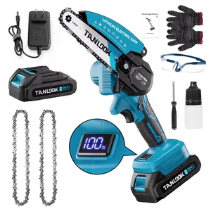 Mini Chainsaw – Portable Cordless Electric Saw with 2000mAh Battery, Lightweight & Easy to Use, Perfect for Wood Cutting, Branch Pruning, Gardening, Camping, One-Hand Use, Powerful Motor, Ideal Gift for Men, Women & Seniors