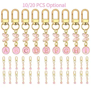 Cute Initial Keychain with Butterfly,Gold Letter Bag Charms for Women, Bubble Keychain with Butterfly Letter Bag Charm Cute Handbag Accessory for Women