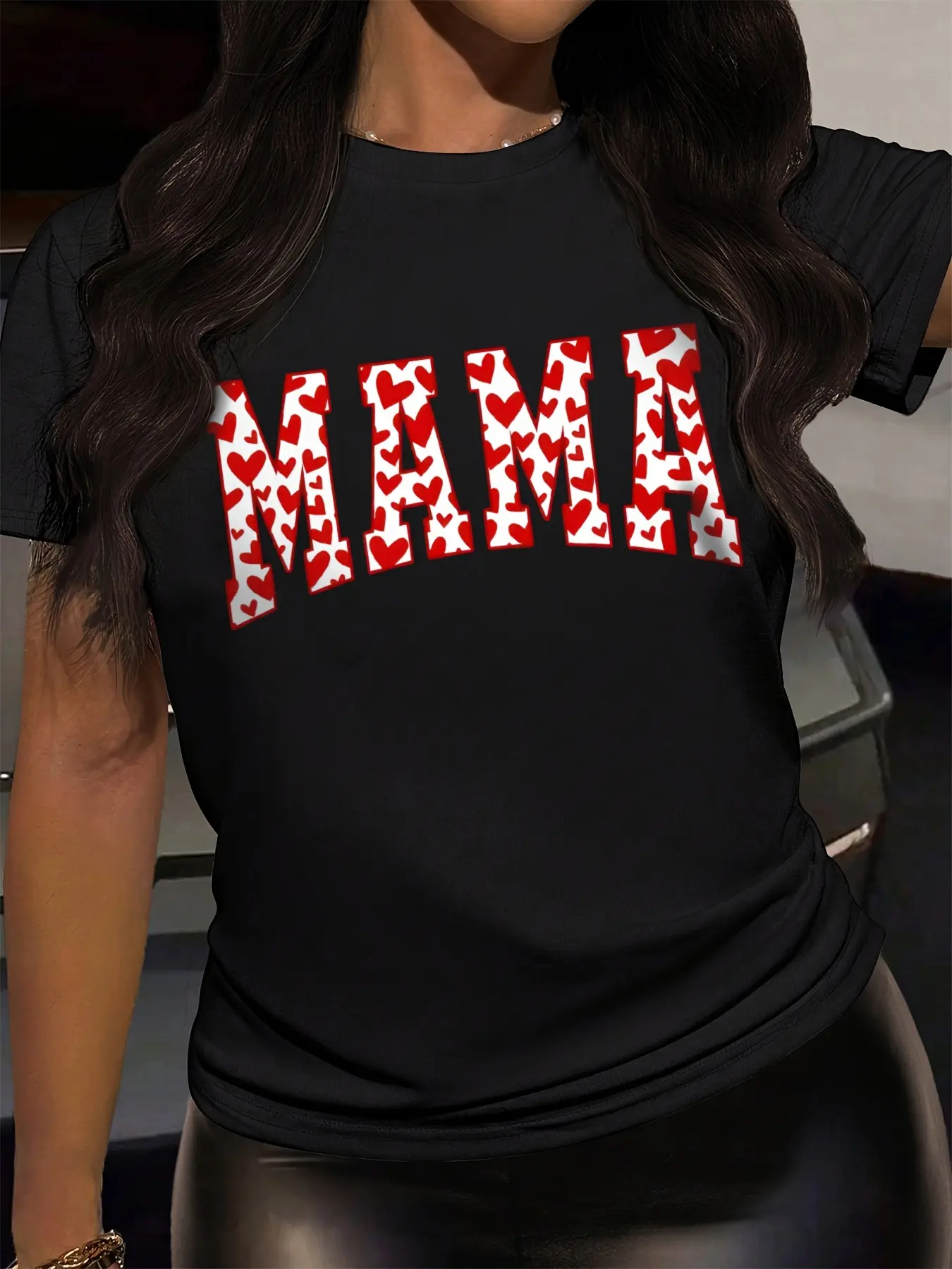 Fashionable T-Shirt, Minimalist, Heart, Mama, Valentine'S Day