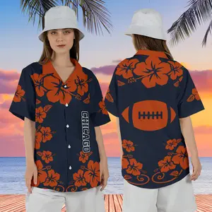 Chicago Football Season Shirt, Football Game Shirt For Men/Women Birthday, Custom Sport Shirt, Custom Football Tee HAWAIIAN Shirt Print Summer Vacation Cool Short Sleeve Aloha, Hawaiian Shirt for men