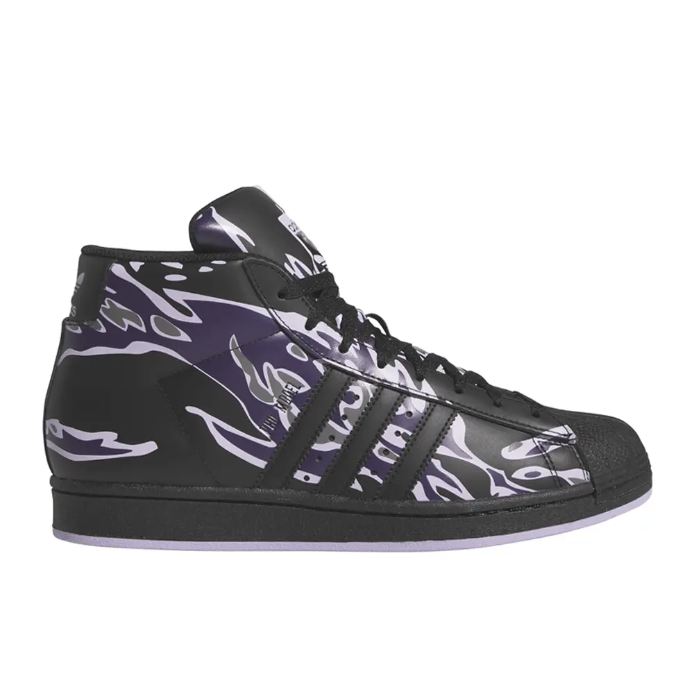 adidas Mens Pro Model High Sneakers Shoes Casual - Black, Purple adidas Mens Pro Model High Sneakers Shoes Casual - Black, Purple
