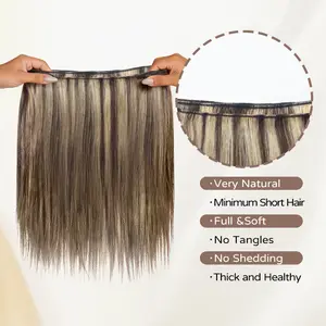 OWNVMOR 4/27Highlight Hair Bundles for Sew in P4/27 Straight Quick Weave Bundles Brazilian Human Hair Highlight Honey Blonde Bundless For Women soft locs multiple wig extensions ponytail