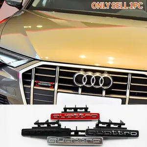 1pcs Audi Front Grille Badge, Durable Grille Emblem for A4 Quattro, A6 Quattro, Q5, Q7, S4, S6 and Rs Series Cars, High-Quality Automotive Decor, Sticker For Cars