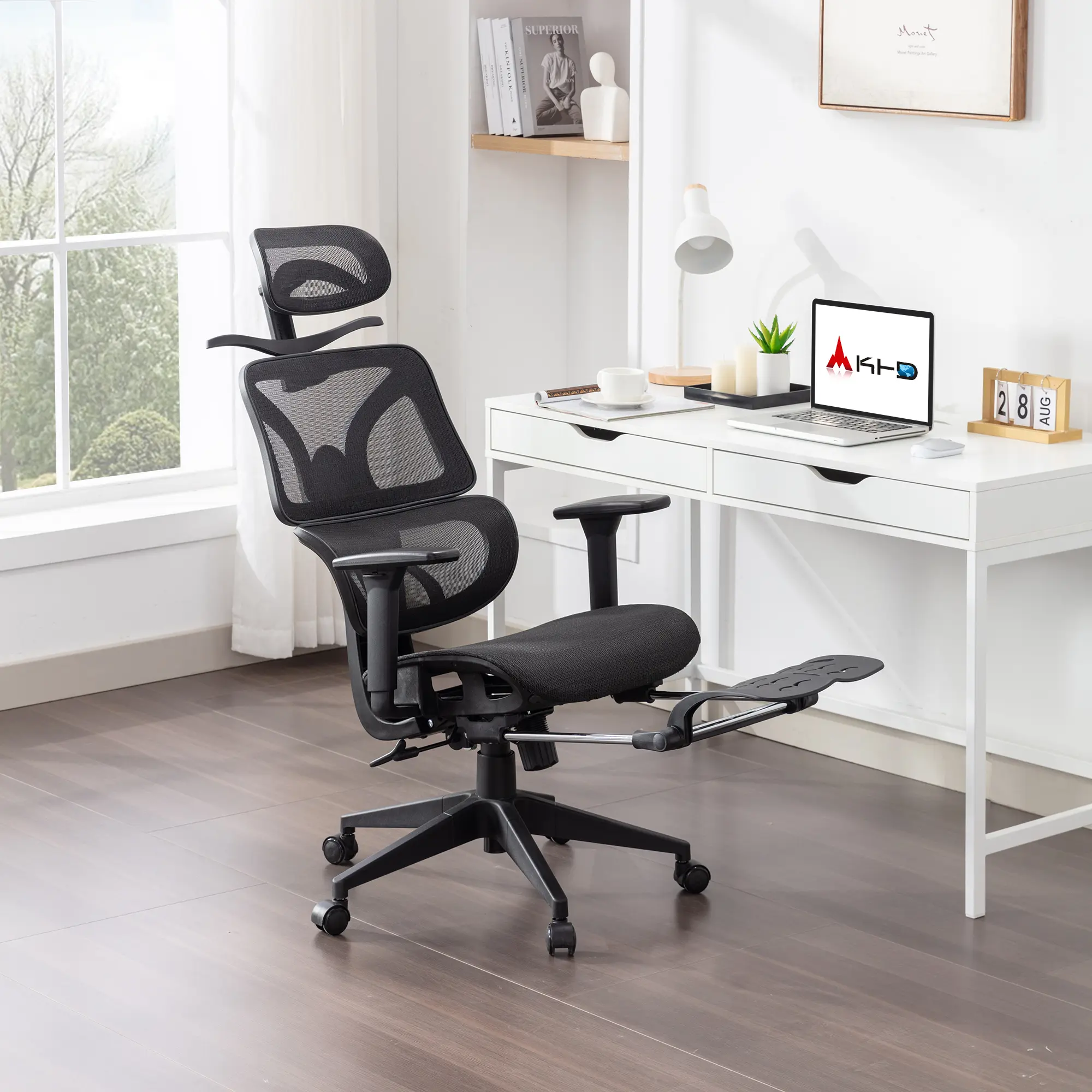 Mesh Keywords VECELO Ergonomic Mesh Office Chair with Footrest - Black - TikTok Shop