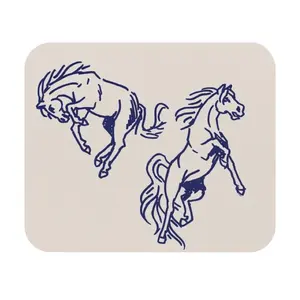 Equestrian Mouse Pad with Jumping Horses, Office Decor, Gift for Horse Lovers, Computer Mouse Mat, Animal Themed Desk Accessory