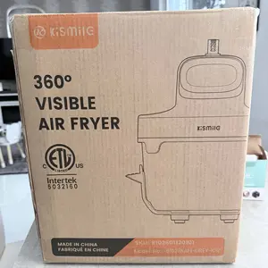 Kismile 5-in-1 Glass Air Fryer Upgraded Toaster Oven 1500W 25QT 12-in-1 Functionality Adjustable Temp Time Freezer Dishwasher Safe Kitchen Appliances Multifunctional Machine with 95% Less Oil