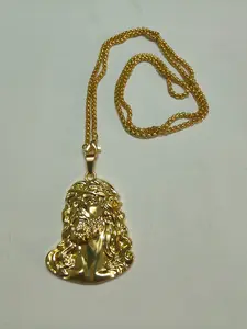 Classic Stainless Steel Jesus Head Pendant Necklace, & Silver Color, Unisex Hip Hop Style, Waterproof Jewelry, Street Fashion Accessory