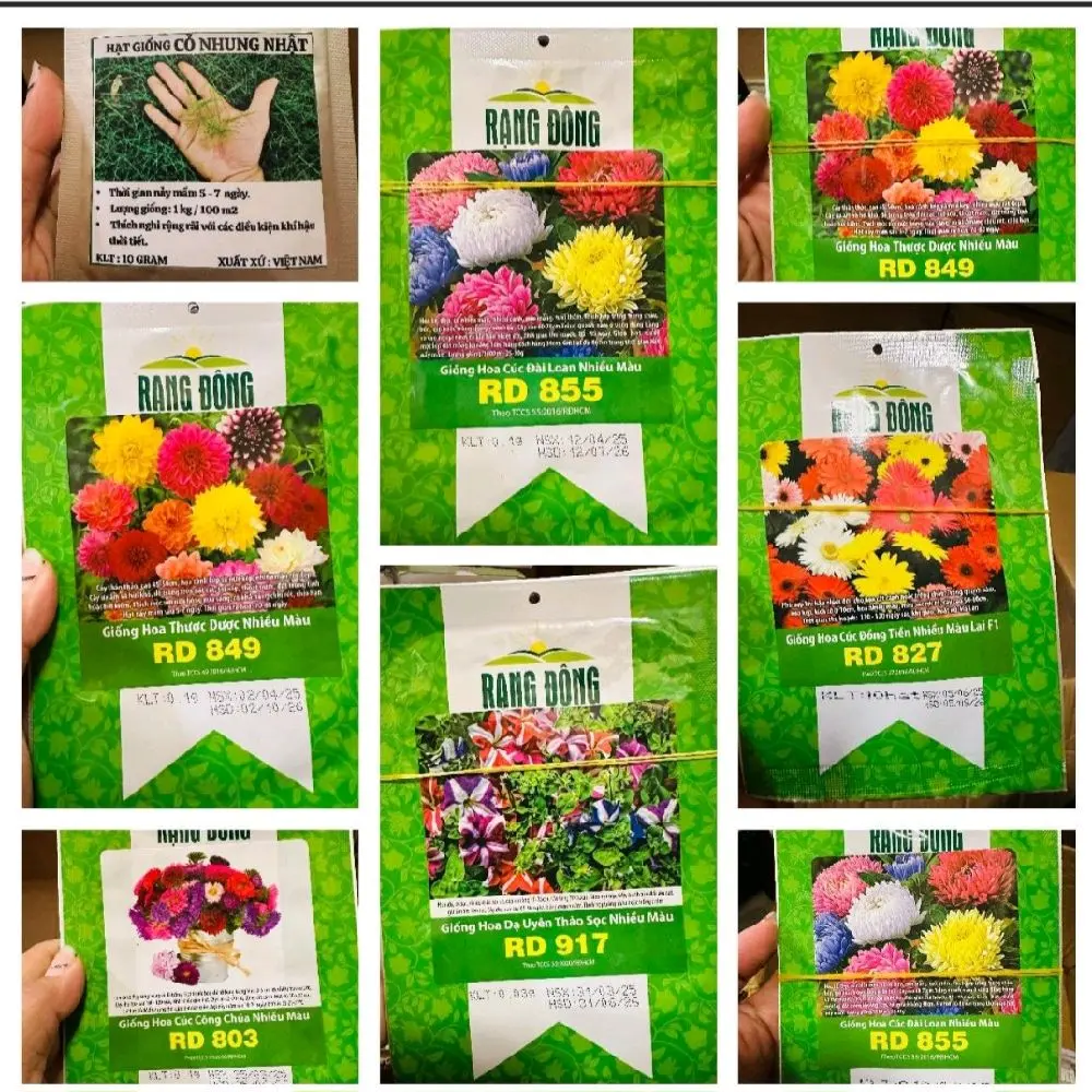 Hạt Giống Cây Trồng Rạng Đông ( Flower Seeds ) / Hoa Cúc Đài Loan / Hoa Cúc Đồng Tiền / Hoa Thược Dược / Hoa Dạ Uyên Thảo / Hoa Cúc Đài Loan / Hoa Cúc Công Chúa / Hoa Thược Dược