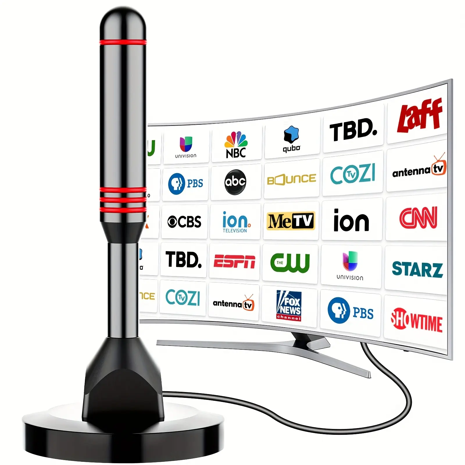 Smart TV Digital HD Antenna, Indoor Use, Strong Magnetic Base, 360 Degrees Full Reception, Wide Range, Best Choice for TV Lovers