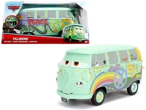 JADA TOYS "FILLMORE" VW BUS "Disney-Pixar Cars " 1:24 Scale Diecast Model 98202-6E