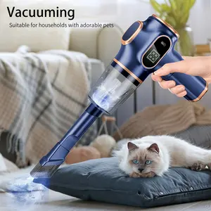1pc Mini Cordless Rechargeable Lithium Battery Powerful Car Vacuum Cleaner - Wireless Home Cleaning Robot With Dusting Brush, Blow And Suction Integration, Wet And Dry Vacuuming - Perfect For Cleaning Homes, Keyboards, Sofas, And More