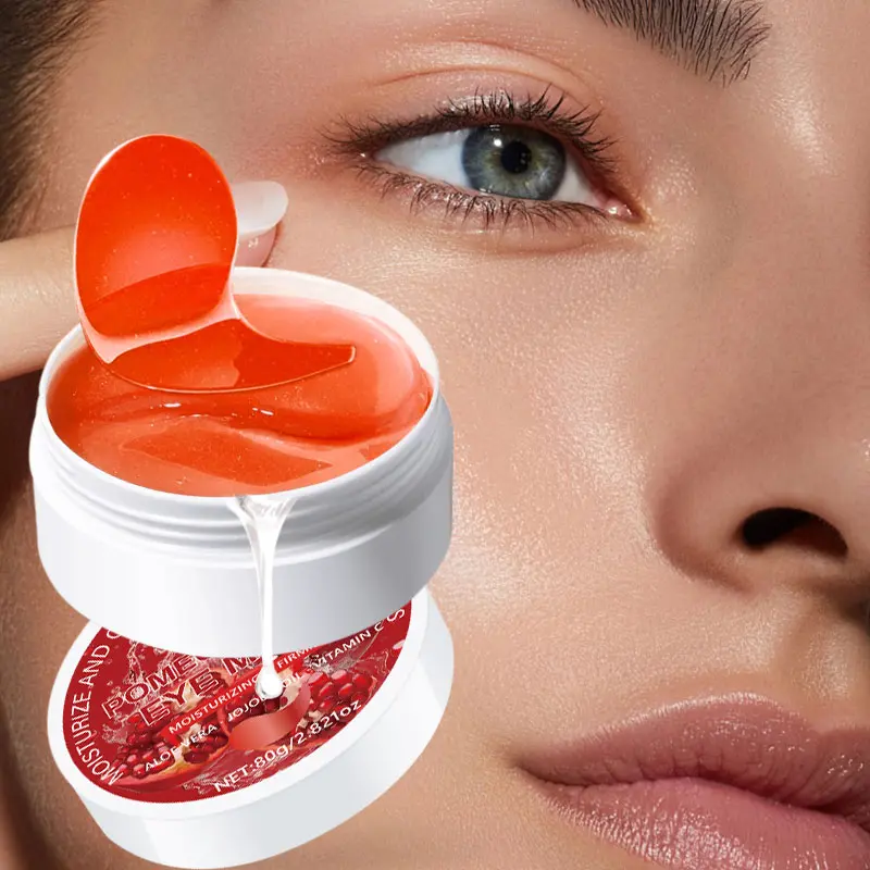 Rozino Pomegranate Eye Mask Gel 80g with Pomegranate, Aloe, Jojoba Oil, Vitamin C, Moisturizing Brightening Nourishing Firming Dark Circles Daily Eye Care