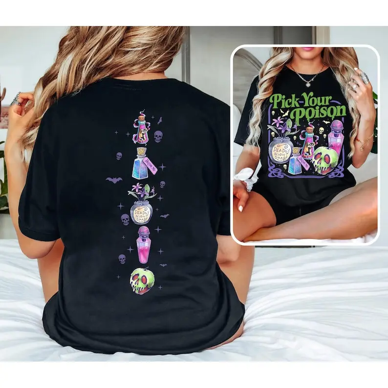Pick Your Poison 2 Sides T-Shirt, Retro Halloween Shirt, Vintage Oh Right That Poison shirt