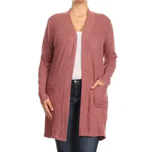 Hacci Open Front Cardigan Plus Size