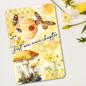 Yellow Honeybees Cottagecore Holographic Cardstock Clear Case Insert for Kindle | For the Girls Who Lost Themselves in A Book | Romance Book Lover Gift | Bookish Stickers for Kindle | Kindle Decorating Accessories | Booktok Smartphone Aesthetic Cover