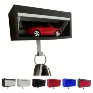 Creative Car Garage Key Holder, Durable Plastic Wall-Mounted Key Rack, Key Hook, Polished Surface, Easy Installation, Multi-Functional Storage, Wall Mount Design