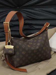 High-End  Classic Print Tote Bag Luxury PU Leather Large Capacity Commuter Crossbody Bag for Daily Use lightweight casual tote shoulder luxuryvintage crossbody bag high-quality daily commute bag Vintage Print Crossbody Bag