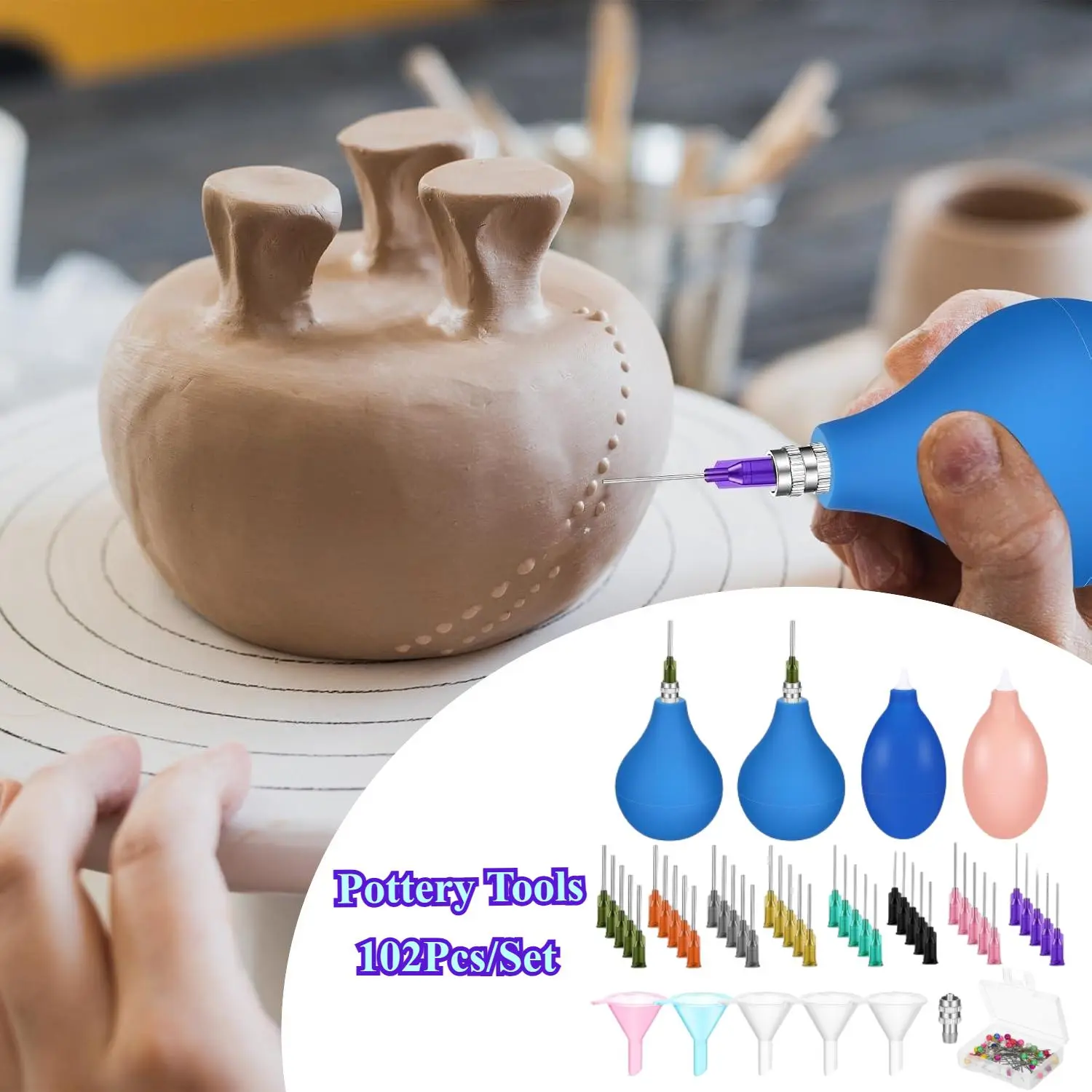 Ceramic Clay Application Kit, A Precision Metal Tool for Ceramic Artists And DIY Craftsmen That Requires No Charging, Durable Material, Ceramic Tools for a Variety of Projects - Home Improvement.