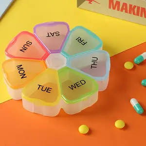 7-day Weekly Pill Box, 1 Count Portable 7-grid Pill Organizer, Pill Storage Box, Home Organizer for Pill, Medicine, Vitamin, Pill Holder, Supplement Organizer