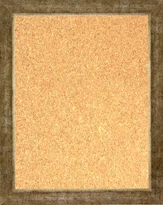 Framed Cork Board - Antique Silver Finish Frame - Flat