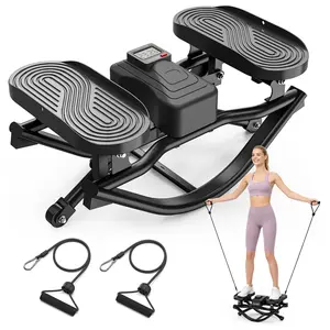 Yagud Rock Stepper for Exercise at Home, Portable Rock Stepper Side to Side with Resitance Bands,Full Body Workout Stepper Exercise Machine Low-Impact Knee-Friendly for Office