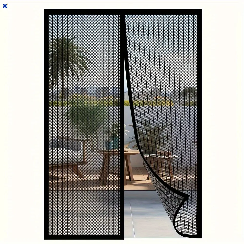Heavy-Duty Retractable Magnetic Screen Door, Pet-Friendly Insect Proof Mesh Barrier, Self-Sealing Magnetic Closure, Durable Polyester Mesh, Easy Installation for Patio & Sliding Doors