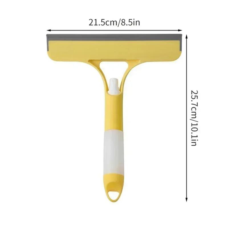 3 in 1 Glass Cleaner Squeegee with Sprayer - Streak-Free Window Cleaning Tool, Squeegee for Shower Glass, Ergonomic Handle Set , Yellow and White