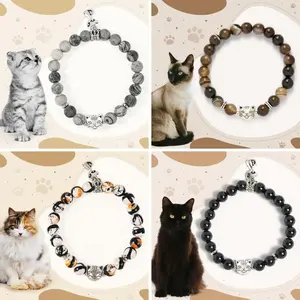 Cute Calico Cat Crystal Bracelet by BuddhaStones | Natural Stone Beads for Confidence & Inner Strength | Intuitively Chosen Healing Crystals | Perfect Gift for Cat Lovers