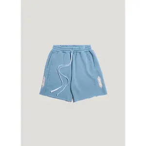 STUDDED FLEECE LONG SHORTS