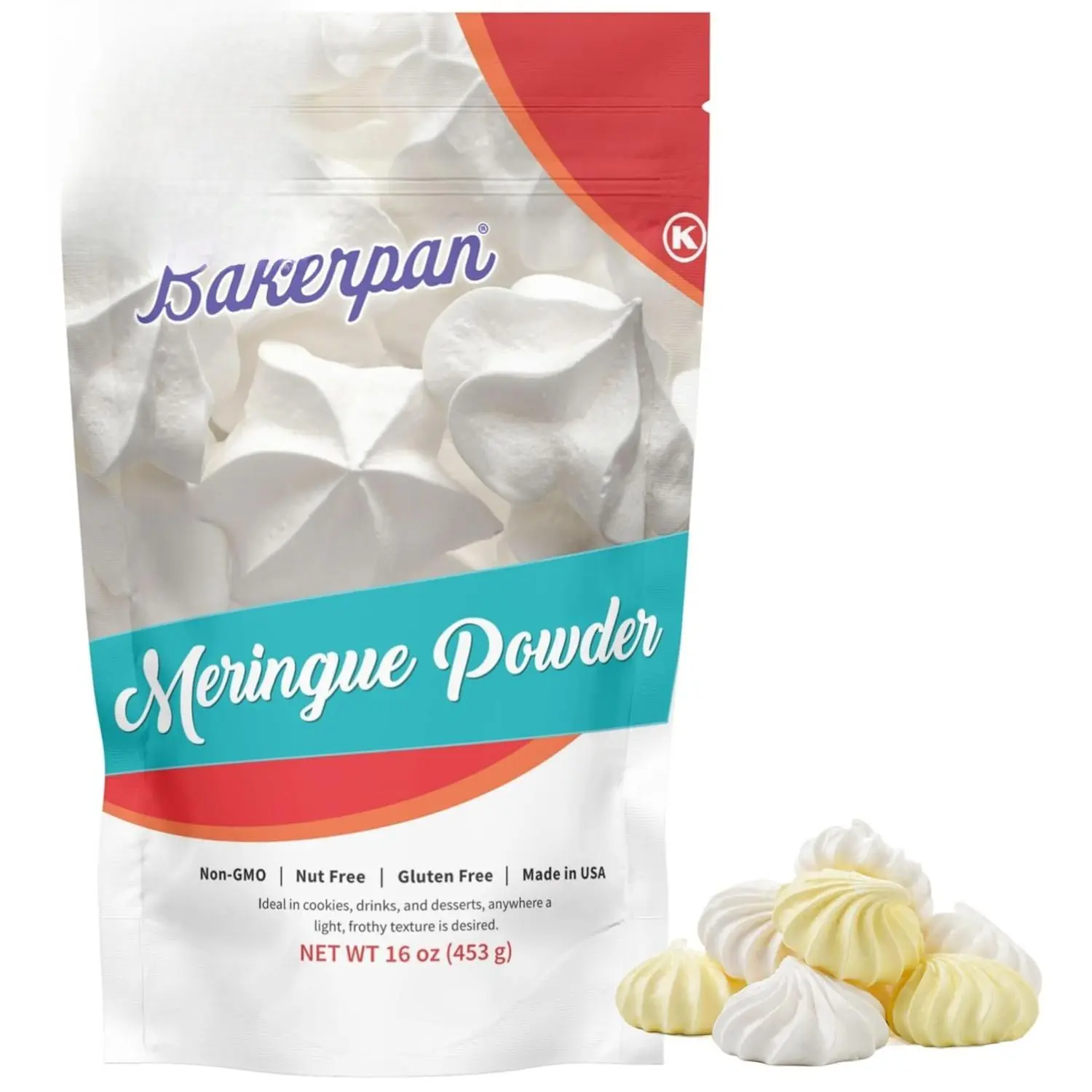 Bakerpan Meringue Powder for Royal Icing - 16 Ounce - Meringue Powder for Baking, Frosting, Icing, Pies, Cake Decorations (Made in USA)