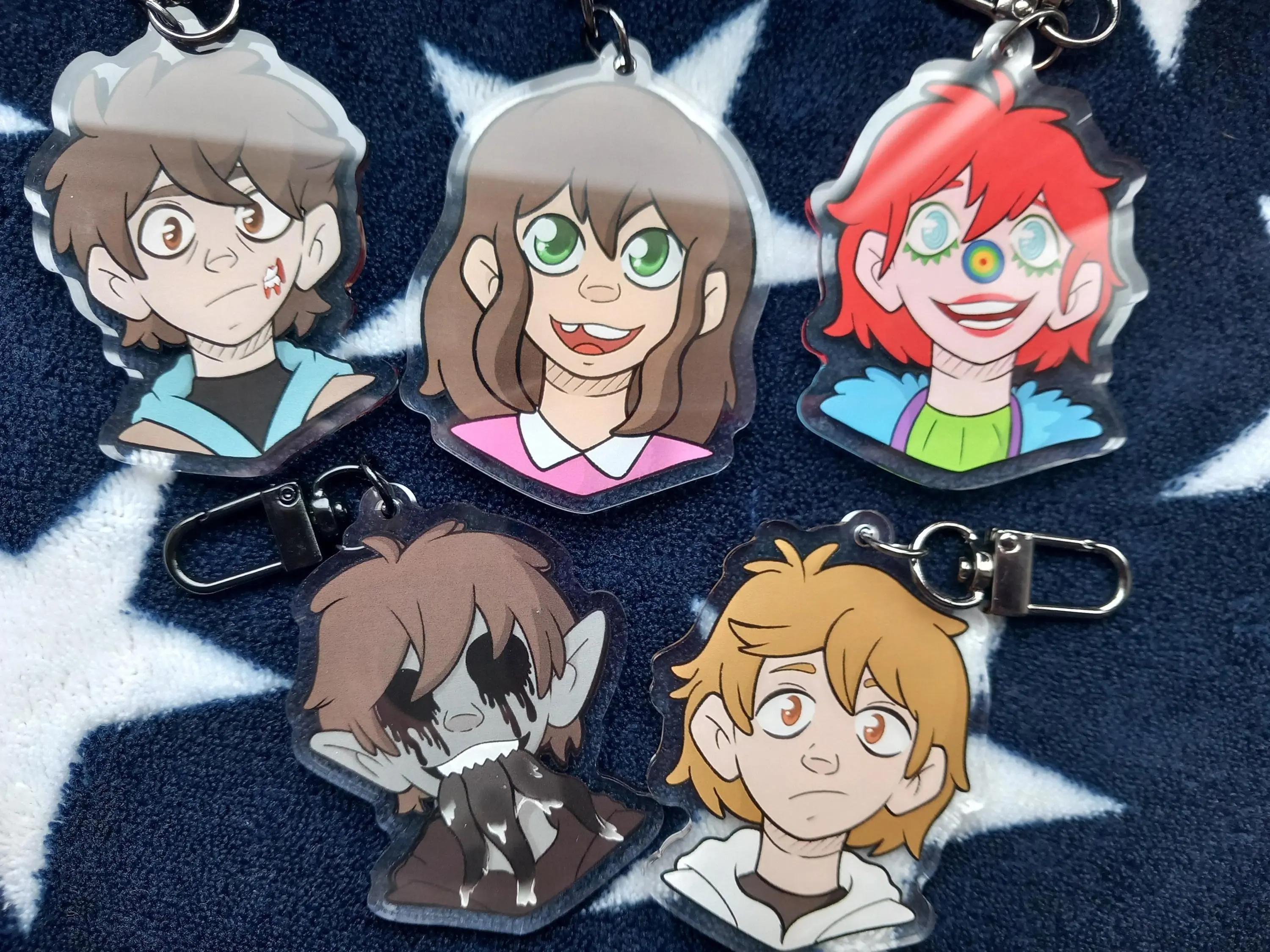 Creepypasta Keychain - Sally Williams, Laughing Jack, Jeff The Killer, Eyeless Jack, Ticci Toby Acrylic Keychain - Cute, Durable, And Perfect For Bags, Keys, Or Gifts. Great For Daily Use Or As Thoughtful Little Gifts For Your Friends And Yourself.