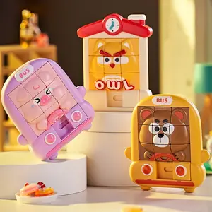3D Animal Sliding Puzzle Board Game, Brain Teaser Handheld Fidget Toy for Stress Relief & Logic Training (2-Pack)