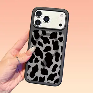 Classic Cow Pattern Thick Silky-Touch Magnetic Phone Case for iPhone 17 Pro Max 17Air 16 Plus 15 14 13 12 Compatible with Magsafe Shockproof Smartphone Protect Casing Cover