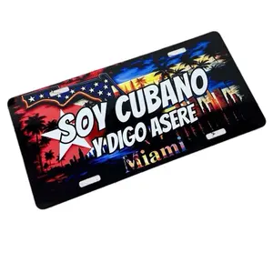 Miami Theme Car Number Plate - "Soy Cubano Y Digo Asere" Design, Automotive Exterior Accessory