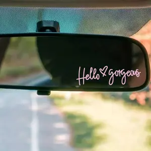 Car Rearview Mirror Sticker, Self-adhesive Car Mirror Decal, Car Decor for Girls, Car Gadgets, Car Exterior Decoration Accessories, Boyfriend Gift, Windshield Sticker, Car Decals, Car Stickers, Car Accessories, Sticker For Cars