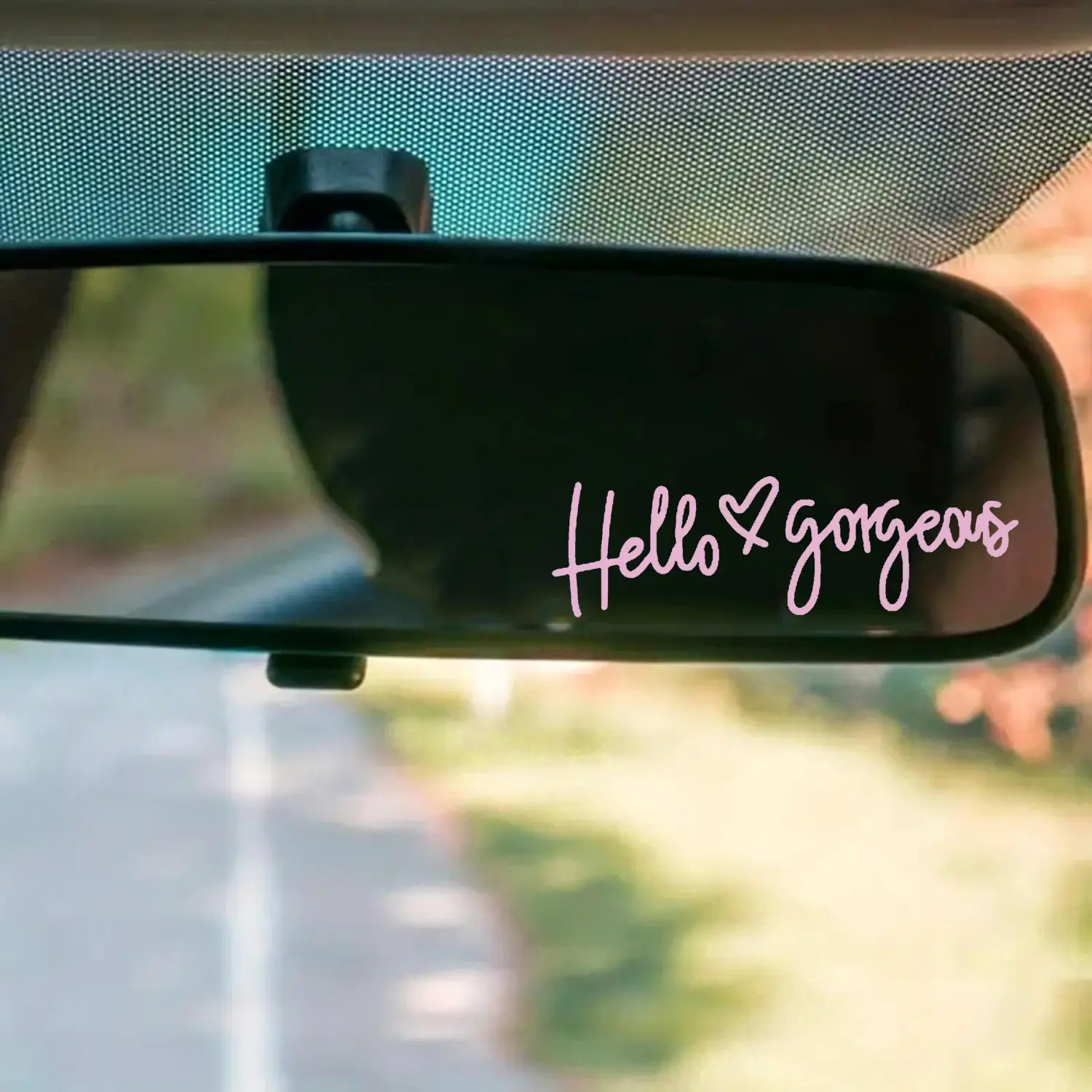 Car Rearview Mirror Sticker, Self-adhesive Car Mirror Decal, Car Decor for Girls, Car Gadgets, Car Exterior Decoration Accessories, Boyfriend Gift, Wi