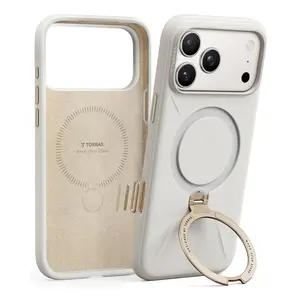 TORRAS OStand Spin Fusion for iPhone 16 Pro Max Case Silicone with Stand, Fit for MagSafe, Camera Control, Liquid Silicone Case, Natural Skin Touch Silky Grip Cozy Hold