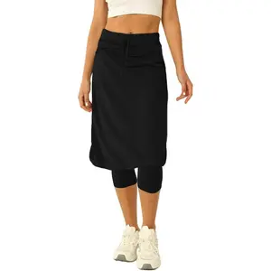 Women 20" Knee Length Tennis Skirt with Built in Legging Golf Skirts Skirted Legging with Pockets