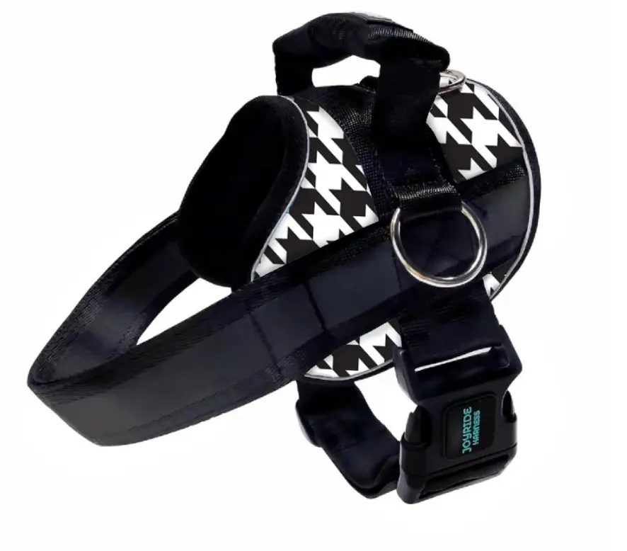 Joyride 2.0 Houndstooth – Easy Step-In No Pull Dog Harness for Small Dogs Yorkie Adjustable Chest Strap Lightweight Breathable Fabric Luxury Pattern Vest XS S M L XL xxl