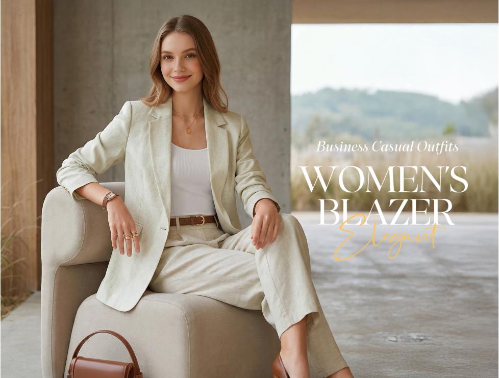 Arach&Cloz Women's Linen Blend Notched Lapel Open Front Blazers Work Business Casual Outfits 2026