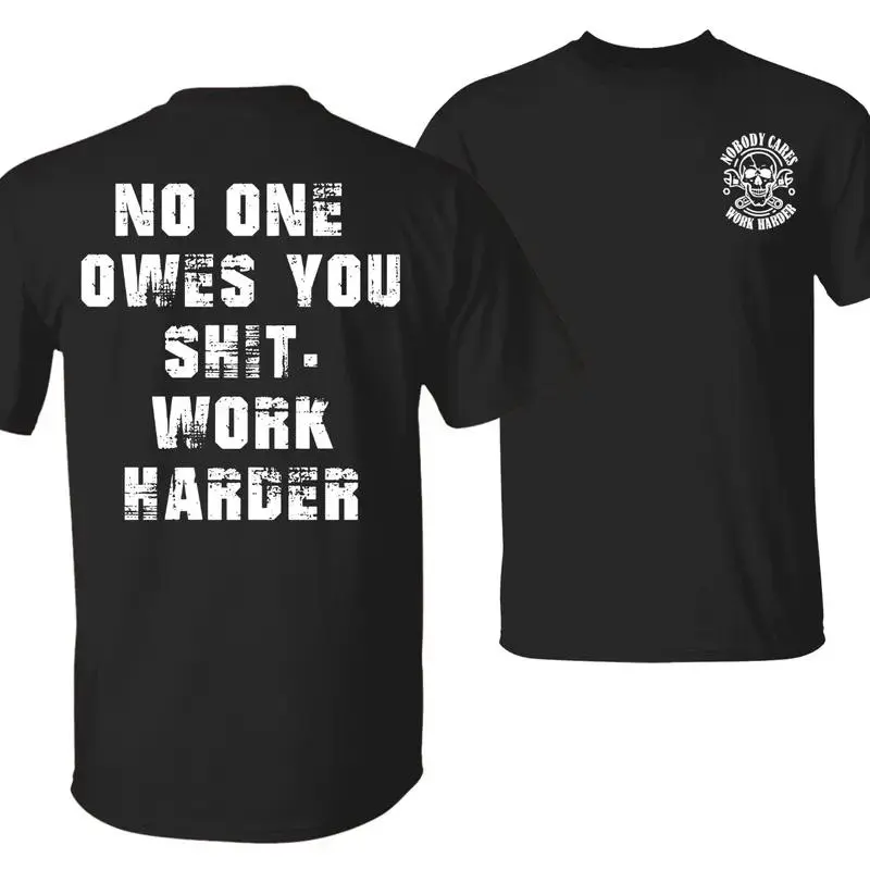 Work Harder Grit Gym T-Shirt, Motivational Graphic Workout Tee, Unisex Activewear Top