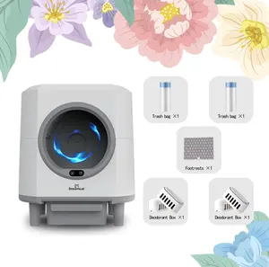 Dreamcat Smart Litter Box : Hands-Free Automatic Cleaning, Extra-Large Capacity, Odor-Free, Smart App Control,  Modern Minimalist Design; New Bundle: Includes two fragrance cartridges, two waste bags, and a litter-catching mat. Enclosed