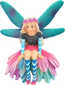 GlitZGlam Katrina The Garden Fairy - a Miniature Fairy Statue for Your Fairy Garden and Miniature Figurines