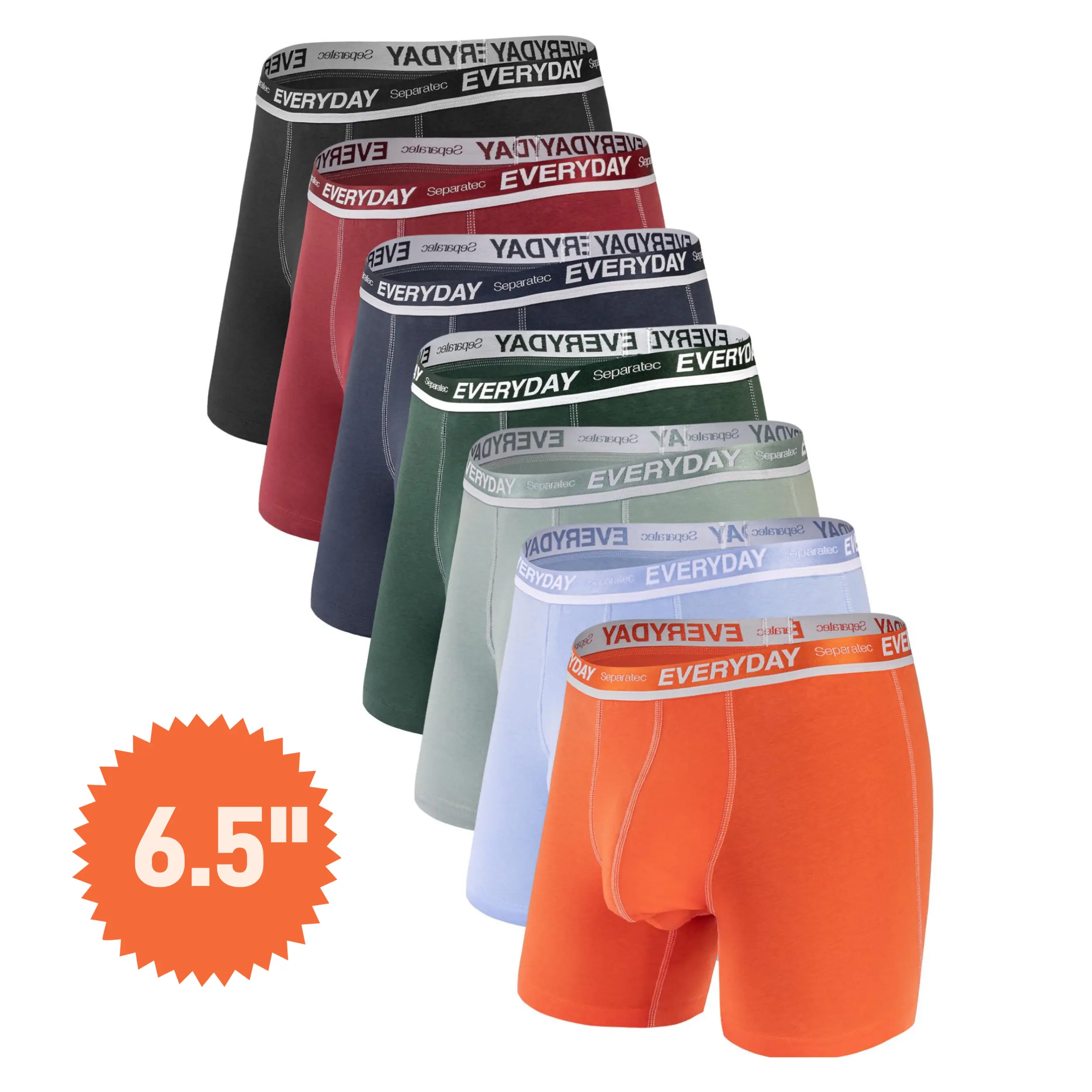 Assorted Colors -6.5" Inseam-7 Pack