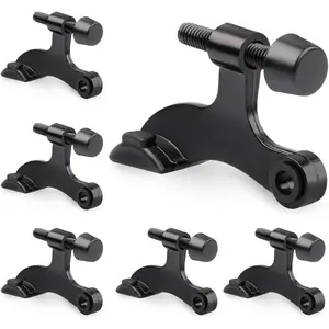 6 Pack Hinge Pin Door Stopper Black - Adjustable Heavy Duty Hinge Pin Door Stop with Black Rubber Bumper Tips