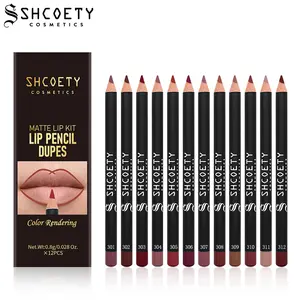12 Color Matte Lip Liner Set – Long Lasting, Waterproof, Smooth & Easy Glide Lip Pencils, Highly Pigmented Lipliner Kit for All Day Makeup.